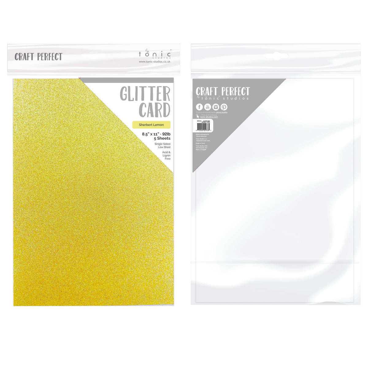 Gold Glitter Cardstock - Double-Sided, No-Shed Glitter, 100 Sheets, 8.5x11