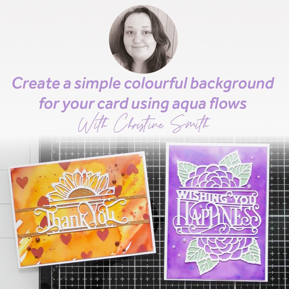Create a simple colourful background for your card using aqua flows