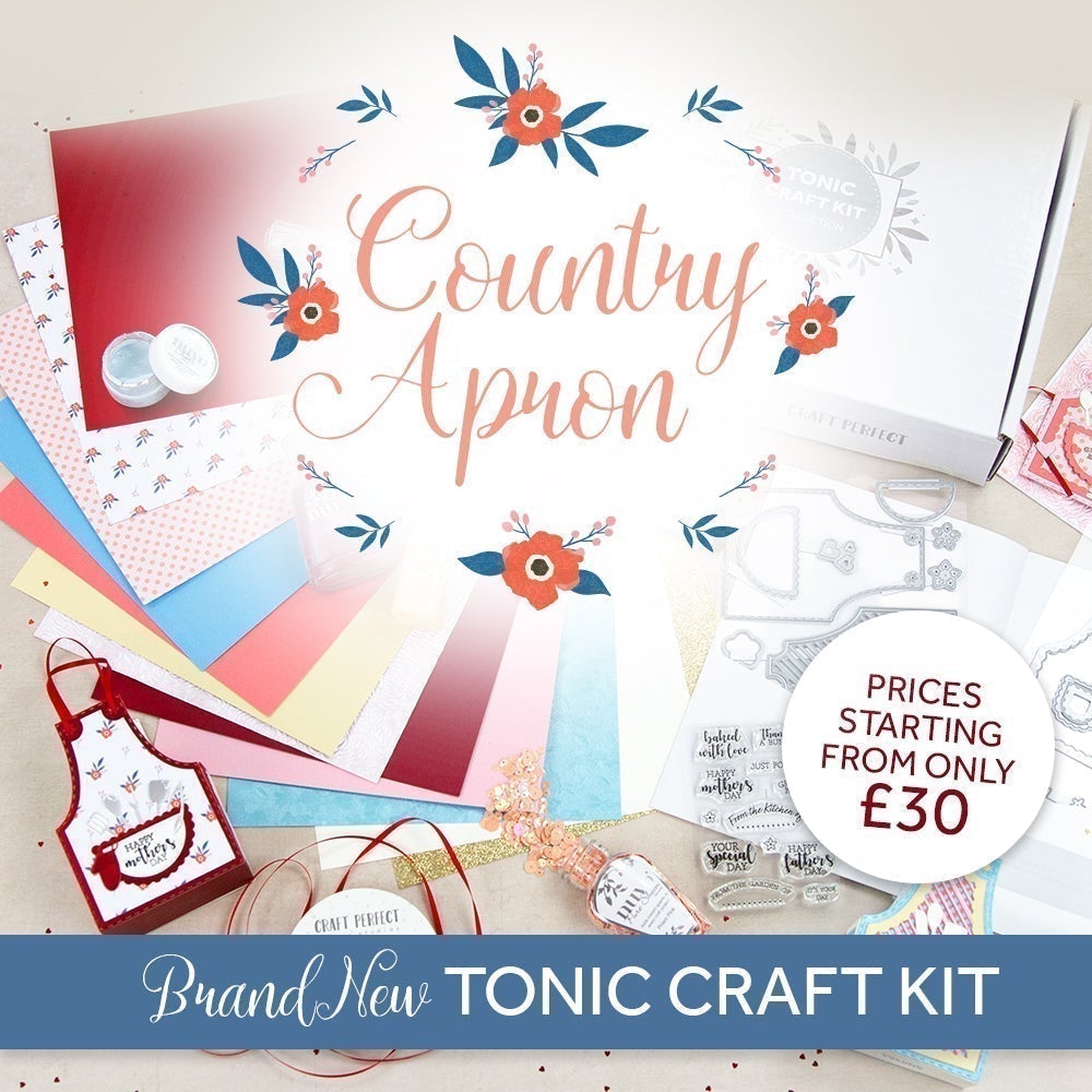 Exclusive Monthly Craft Kit Subscription filled with a variety of cardstock, embellishments, die sets and stamps 