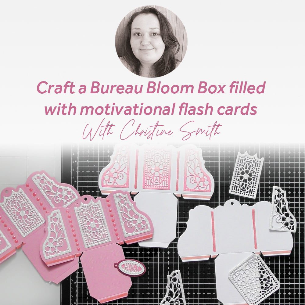 Craft a Bureau Bloom Box filled with motivational flash cards
