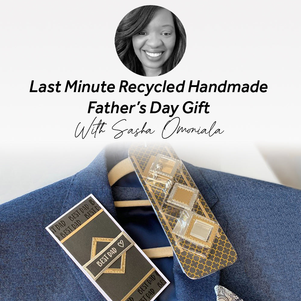 a step by step guide that helps you craft a recycled cufflinks gift box for father's day