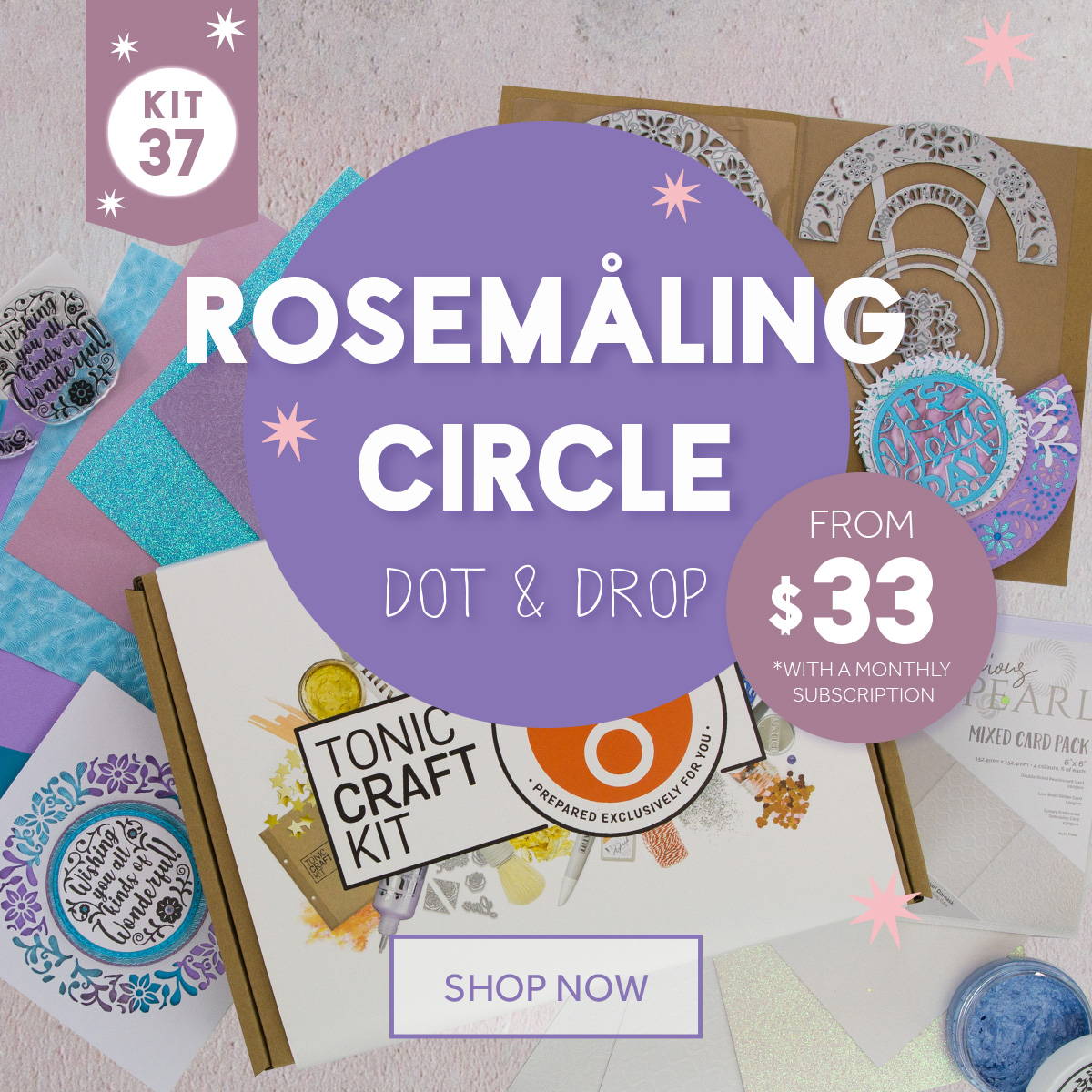 Tonic Craft Kit 37 - Rosemaling Circle Dot & Drop