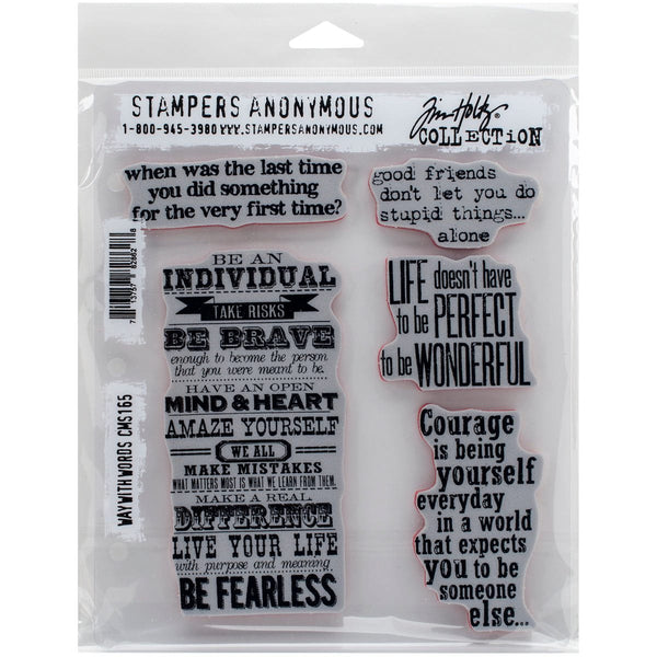 Tim Holtz Cling Stamps - Sentiments & Phrases