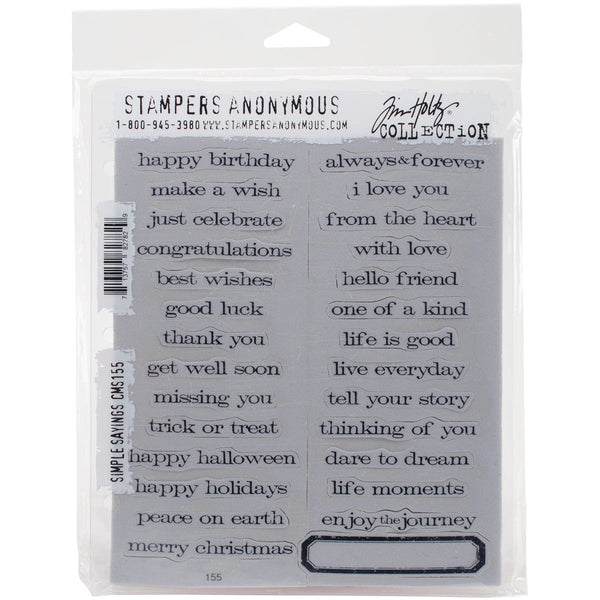 Tim Holtz Cling Stamps - Sentiments & Phrases