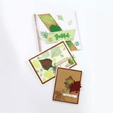 Load image into Gallery viewer, Golden Falling Leaves Sentiment Die Set - 5150e