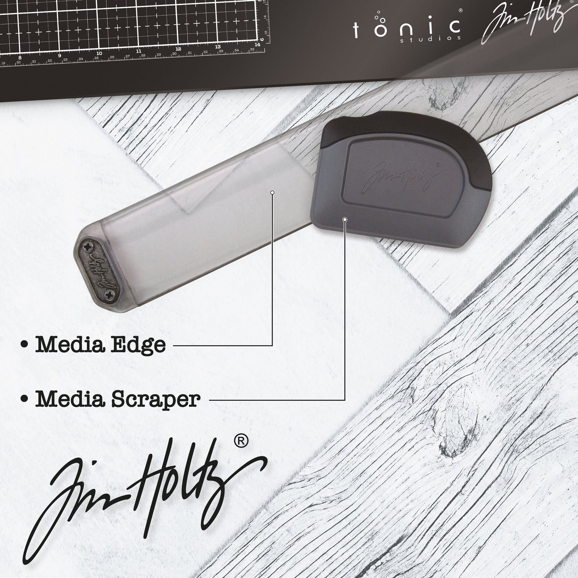 Tim Holtz Media Tool Set with Straight Edge and Scraper