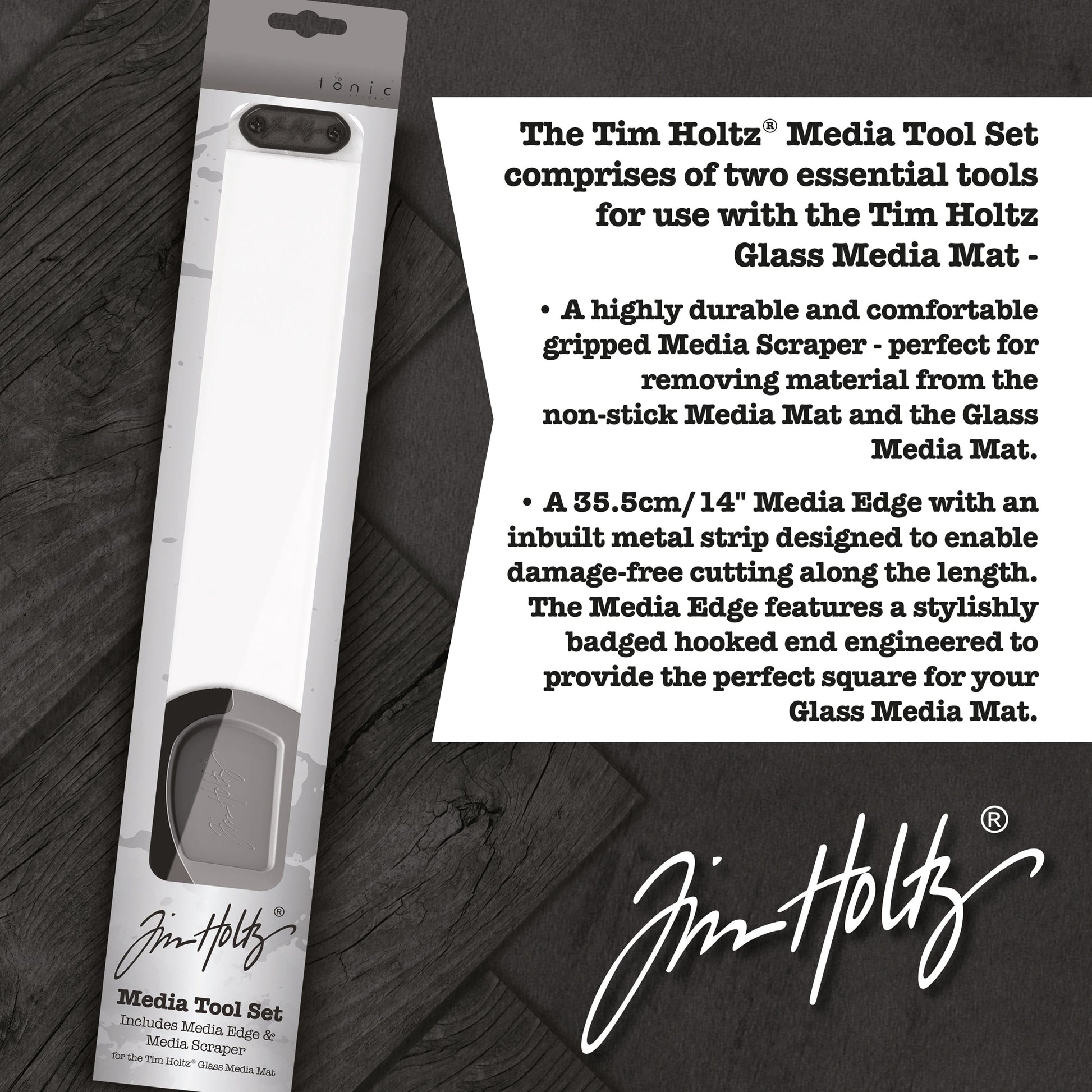 Tim Holtz Media Tool Set with Straight Edge and Scraper