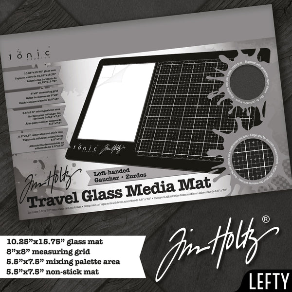 Tim Holtz 15.75" x 10.25" Travel Glass Media Mat, Left Handed - 2632eUS