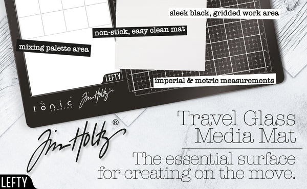 Tim Holtz 15.75" x 10.25" Travel Glass Media Mat, Left Handed - 2632eUS
