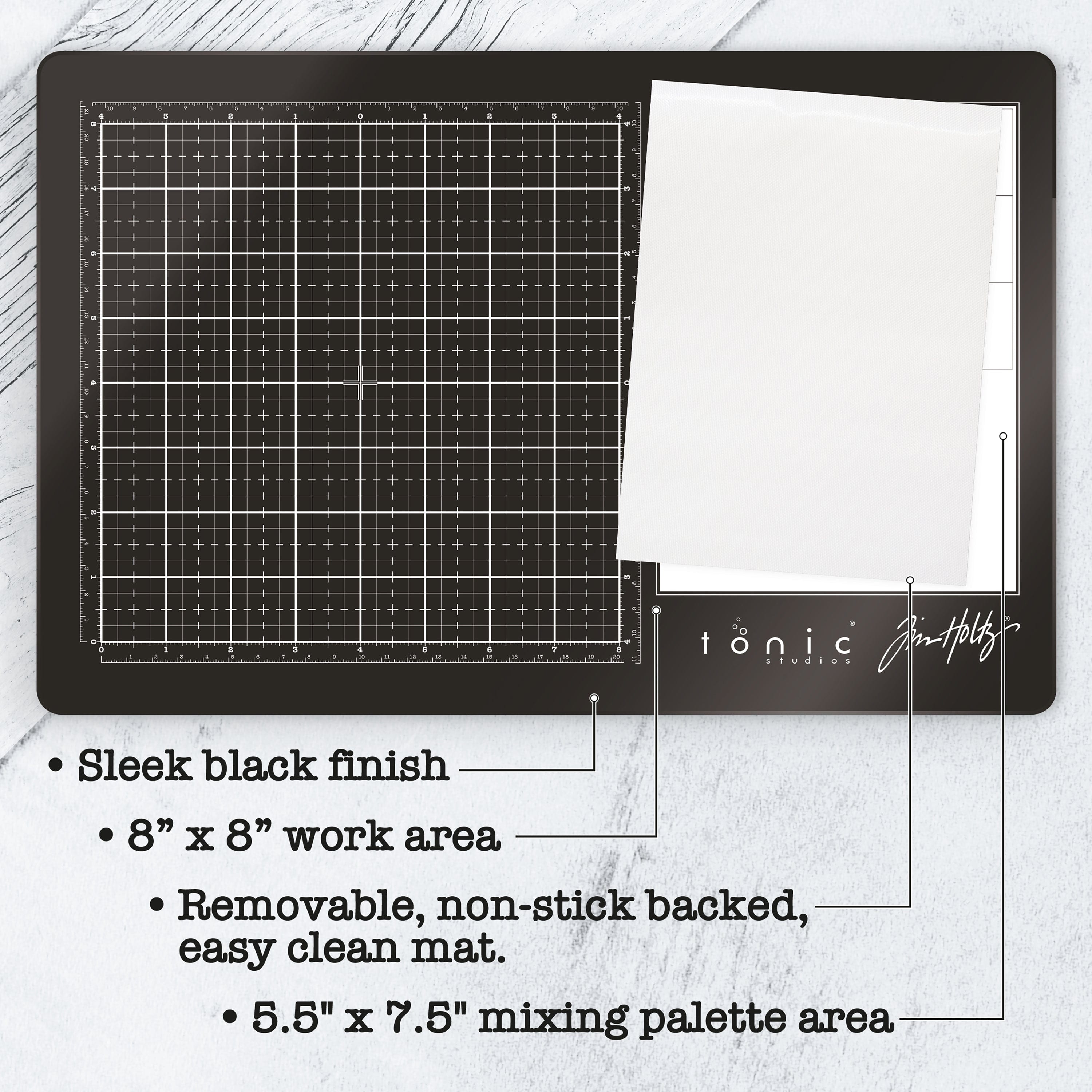 Tim Holtz 15.75" x 10.25" Travel Glass Media Mat, Right Handed - 2633eUS