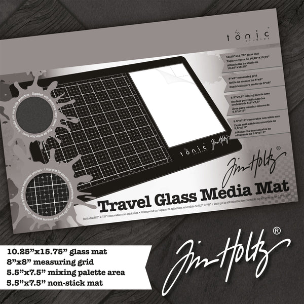 Tim Holtz 15.75" x 10.25" Travel Glass Media Mat, Right Handed - 2633eUS