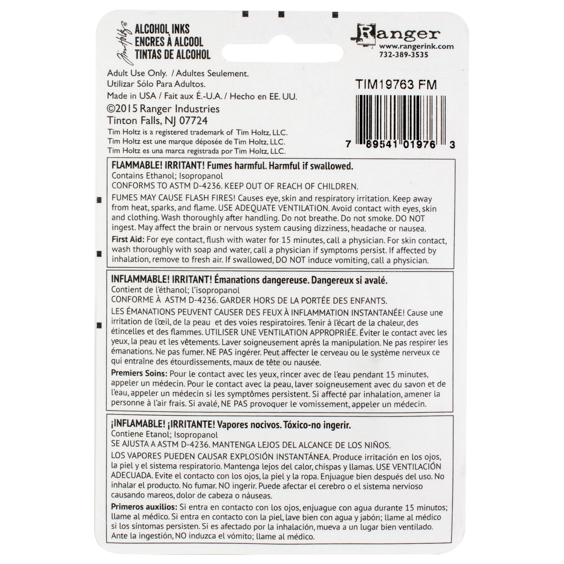 Tim Holtz Alcohol Ink .5oz 3/Pkg