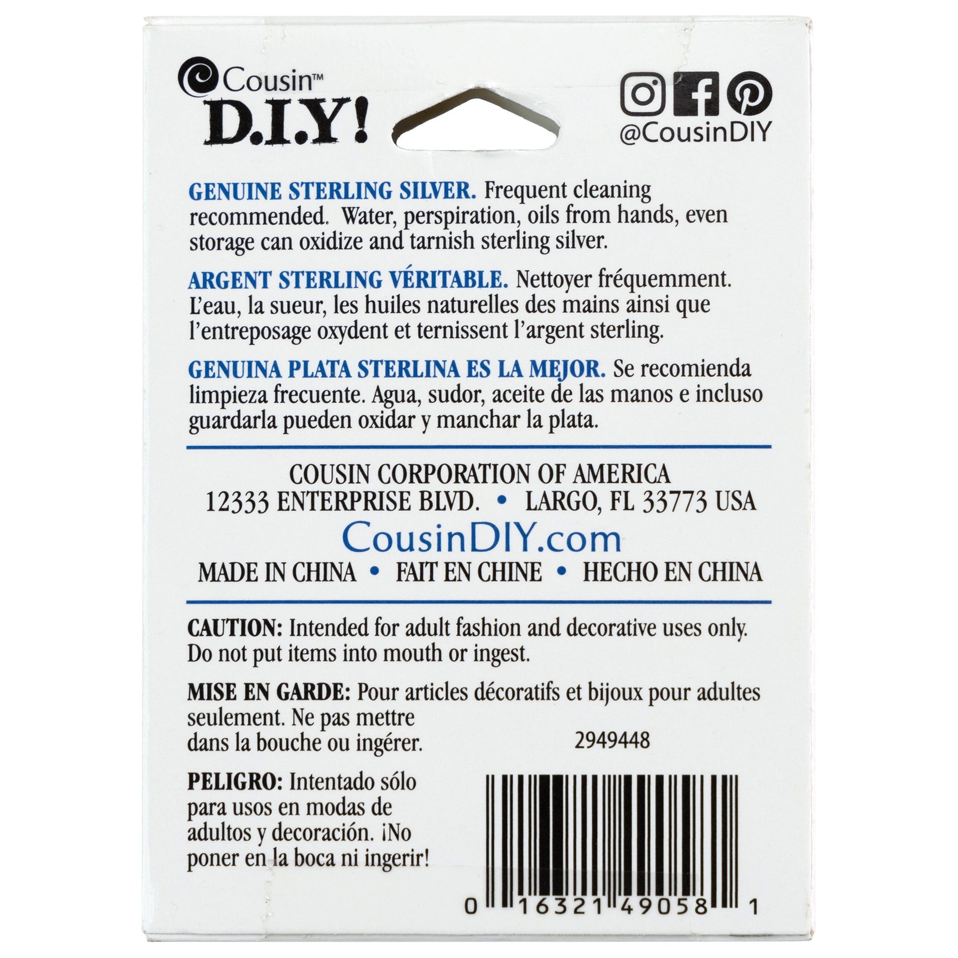 Cousin Sterling Elegance Jewelry Making Rings, Jump Rings or Split Rings