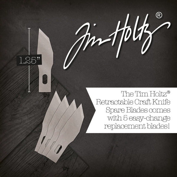 Tim Holtz Spare Blades (Wide Point) for Retractable Craft Knife 3356eUS, 5 pack - 3358E