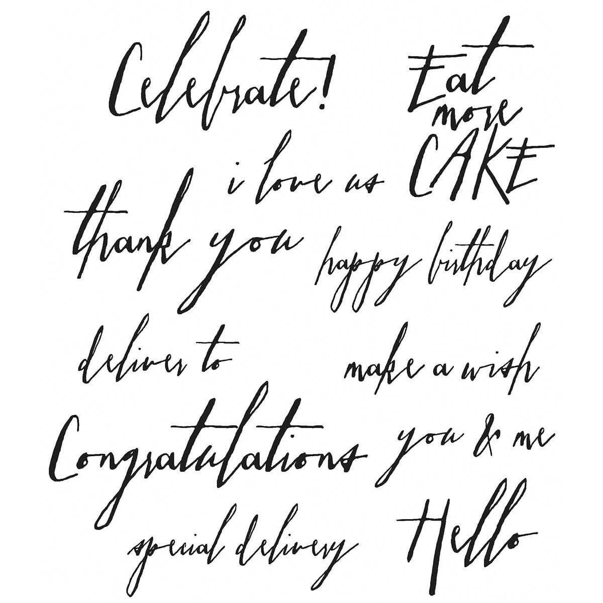 Tim Holtz Cling Stamps - Sentiments & Phrases