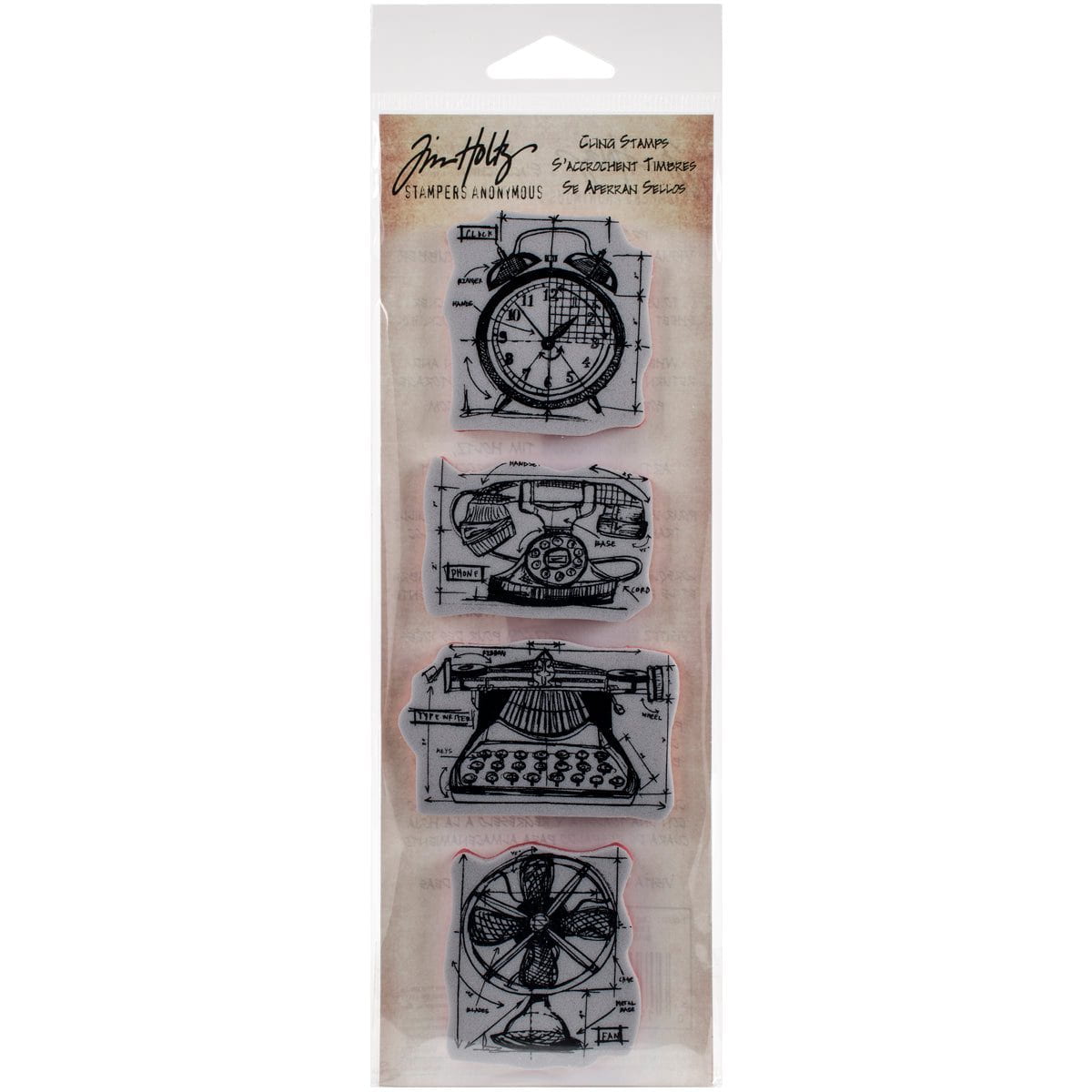 Tim Holtz Mini Blueprints Strip Cling Stamps from Stampers Anonymous