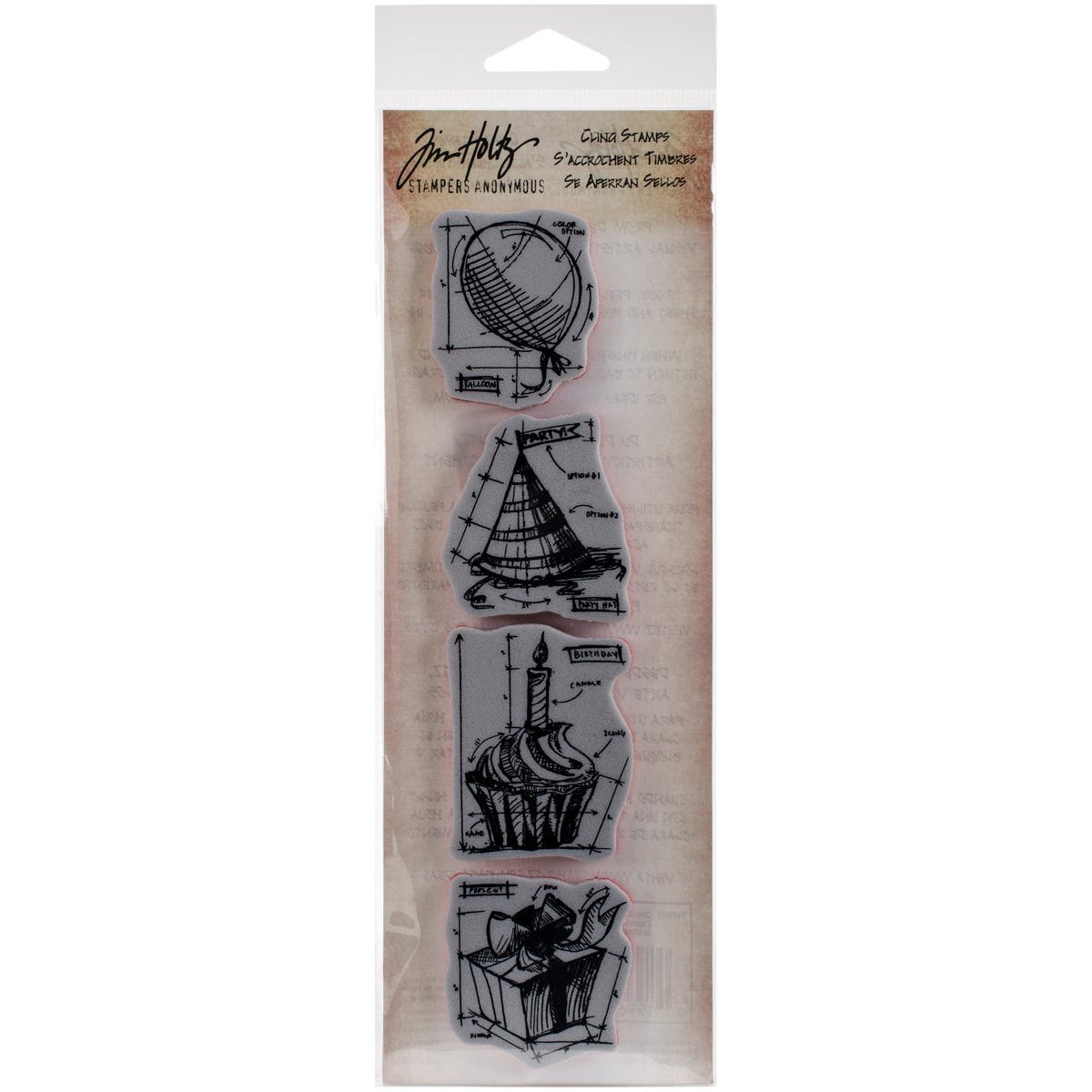 Tim Holtz Mini Blueprints Strip Cling Stamps from Stampers Anonymous