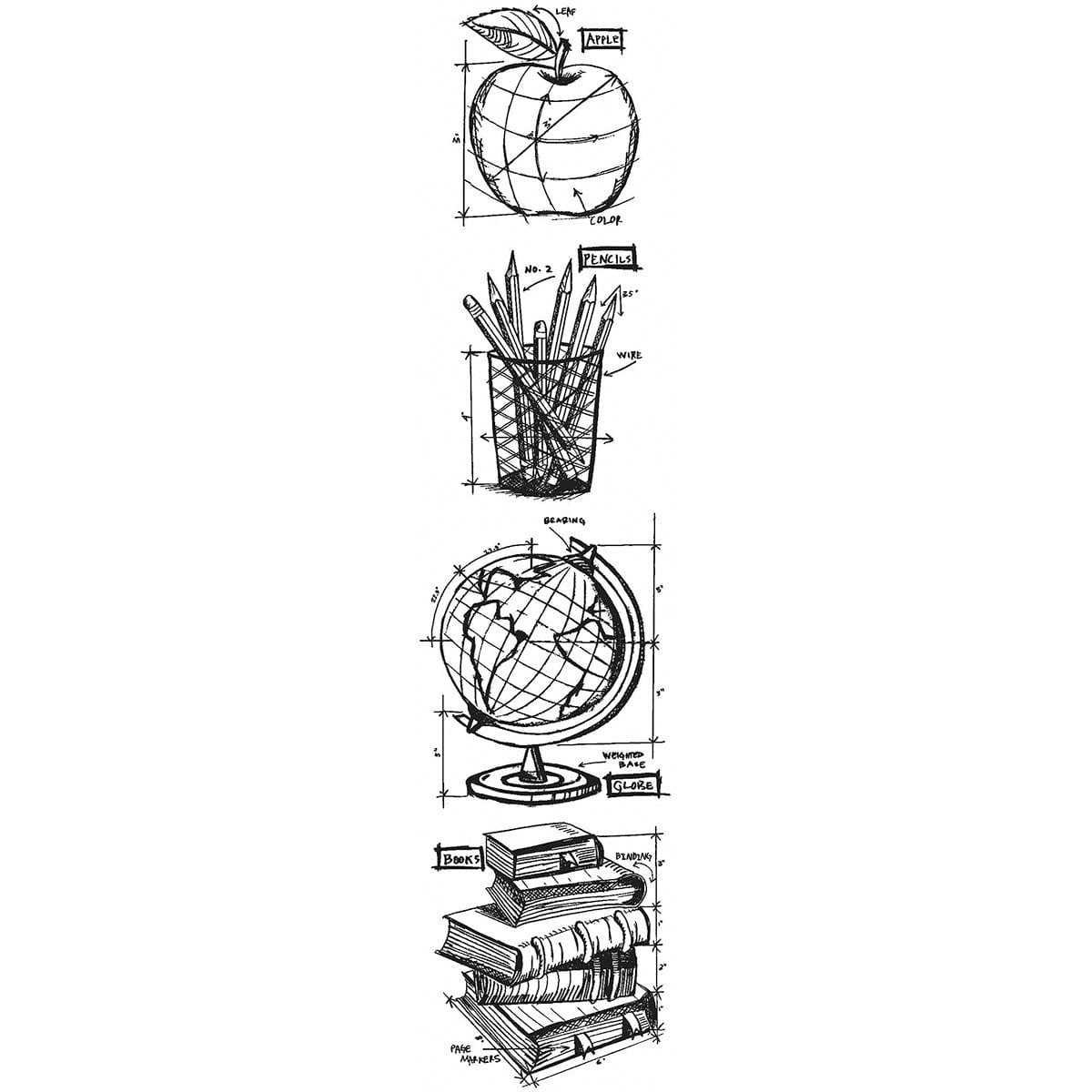 Tim Holtz Mini Blueprints Strip Cling Stamps from Stampers Anonymous