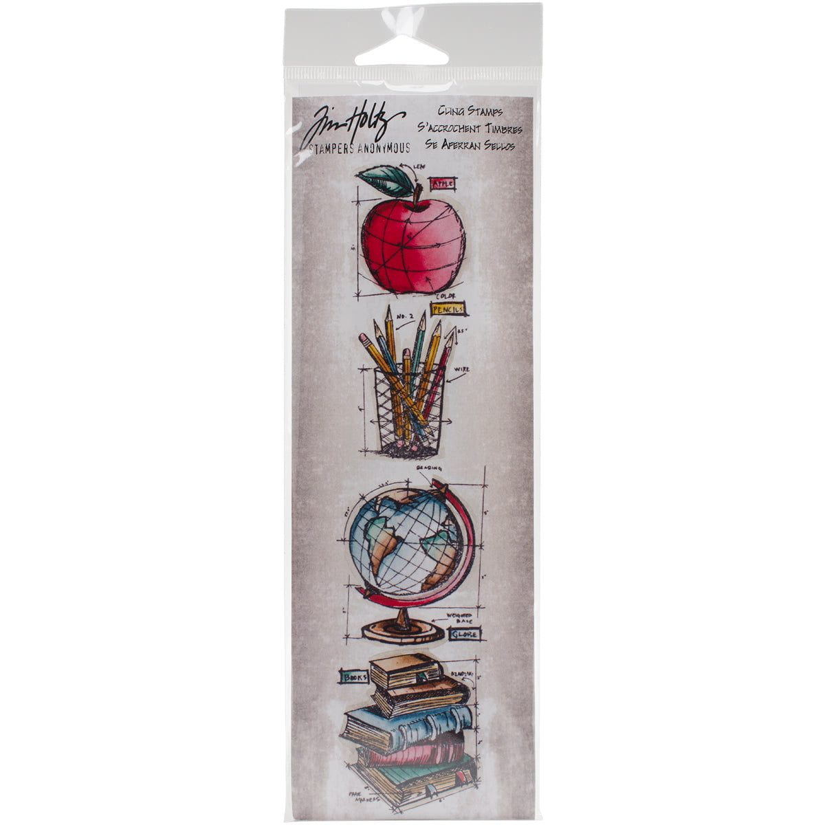 Tim Holtz Mini Blueprints Strip Cling Stamps from Stampers Anonymous