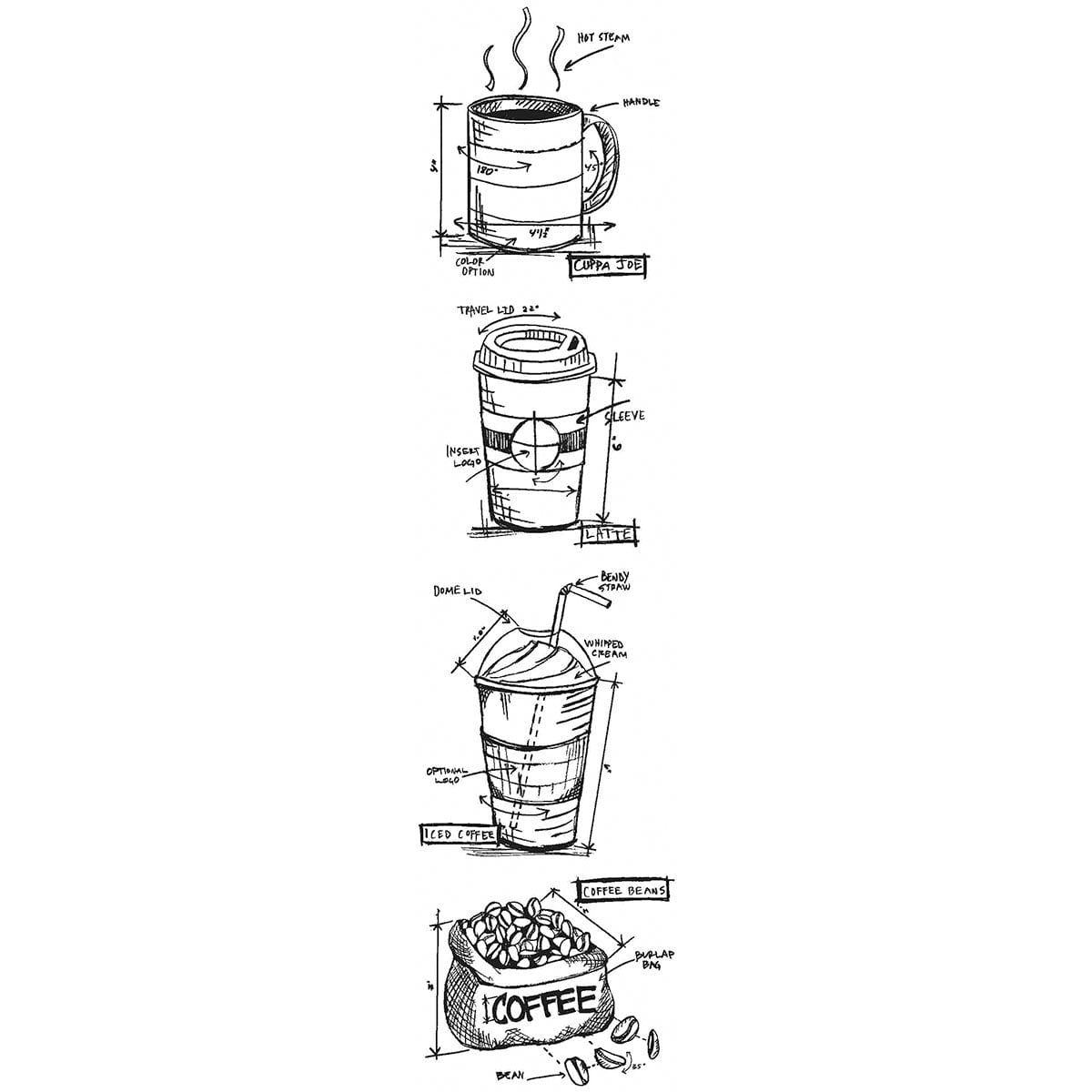 Tim Holtz Mini Blueprints Strip Cling Stamps from Stampers Anonymous