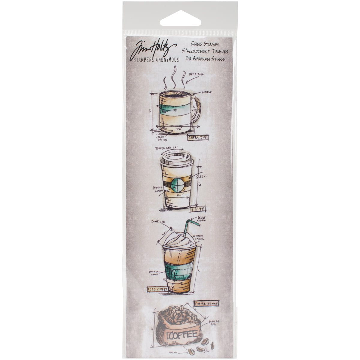 Tim Holtz Mini Blueprints Strip Cling Stamps from Stampers Anonymous