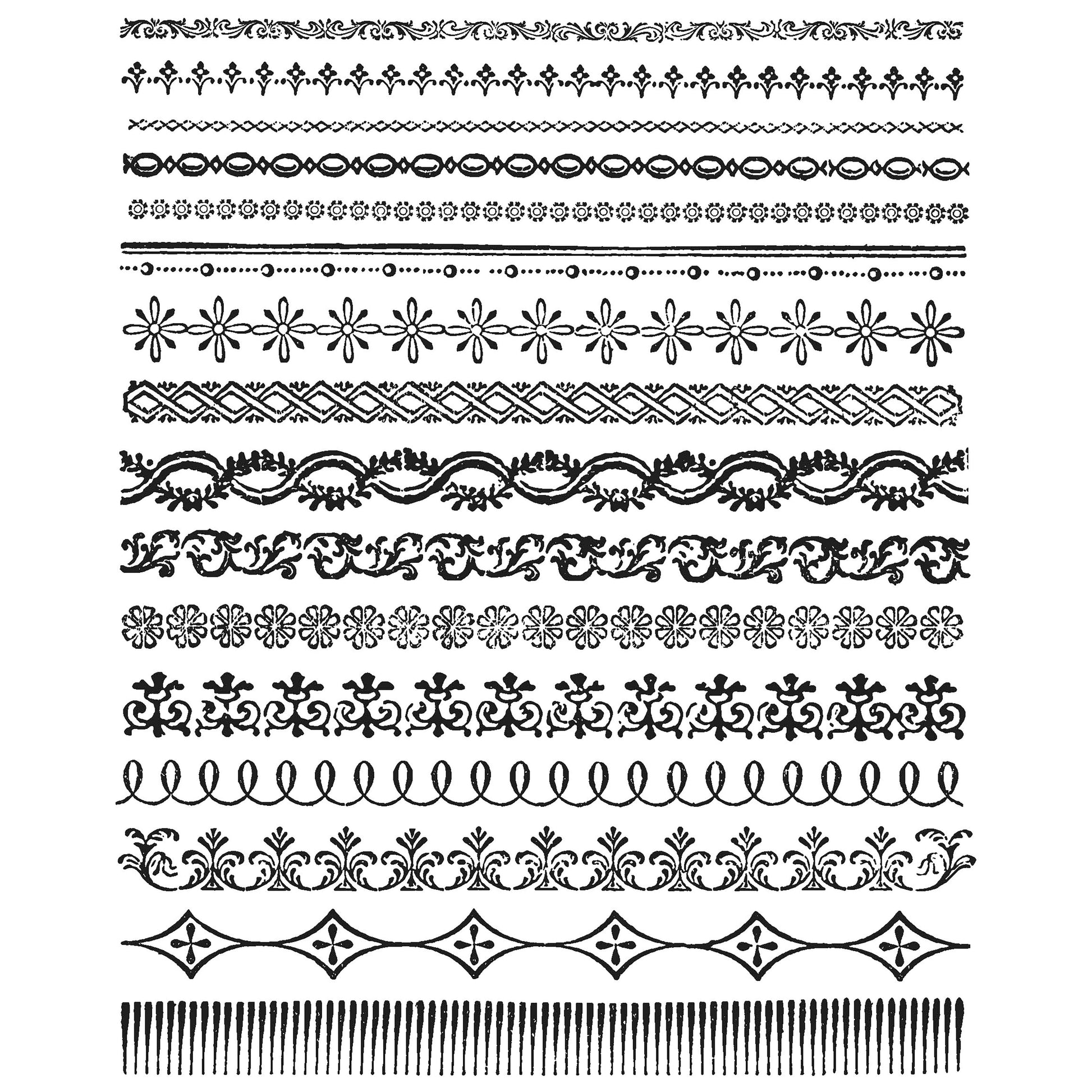 Tim Holtz Cling Stamps - Edges & Trims