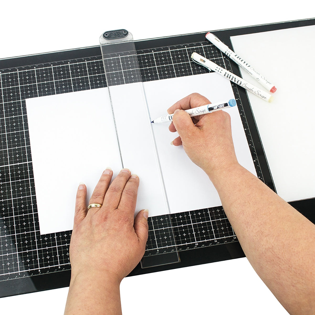 Tim Holtz Glass Media Mat with Mixing Palette Area