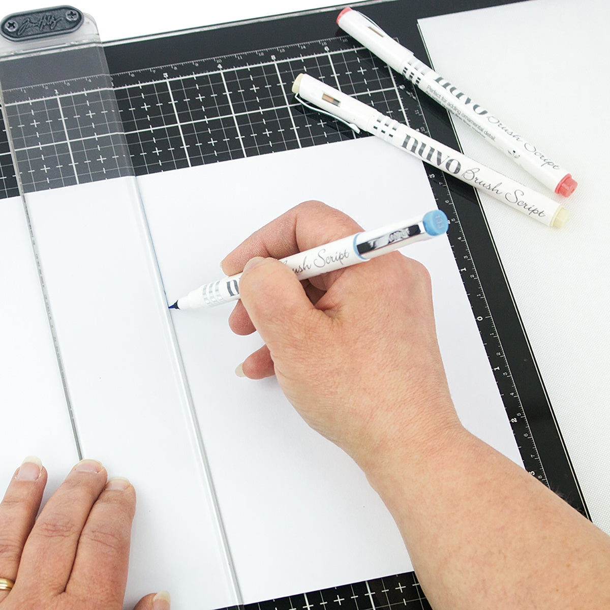 Tim Holtz Glass Media Mat with Mixing Palette Area