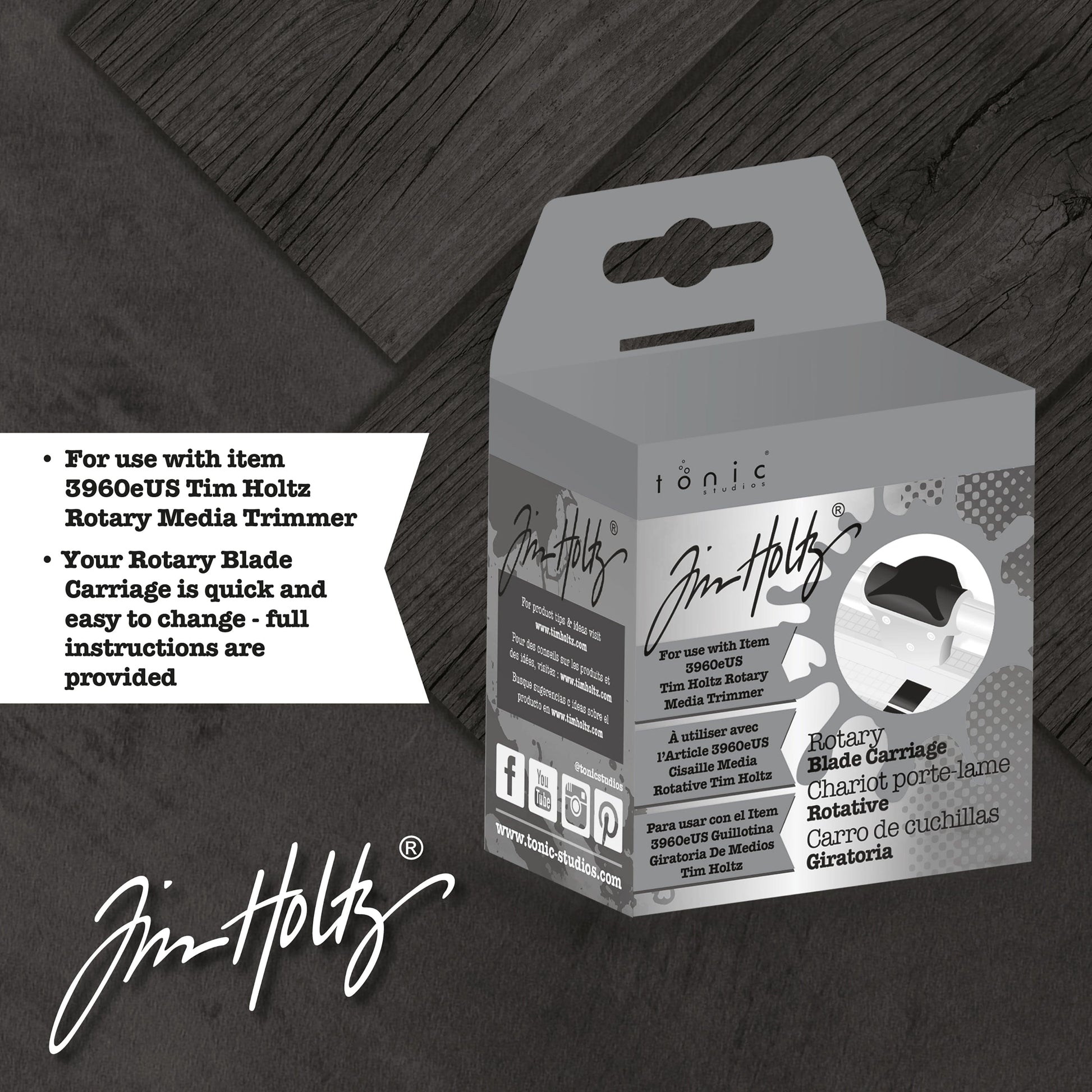 Tim Holtz Spare Blade Carriage for Rotary Trimmer 3960e - 3959e
