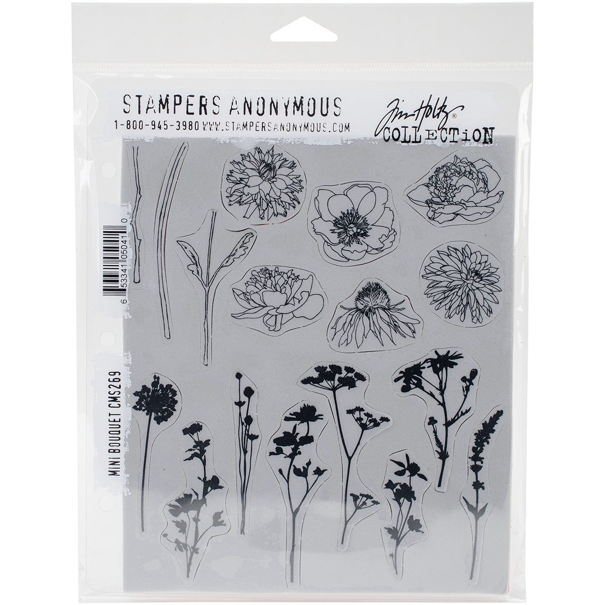 Tim Holtz Cling Stamps - Flowers, Leaves & Botanicals