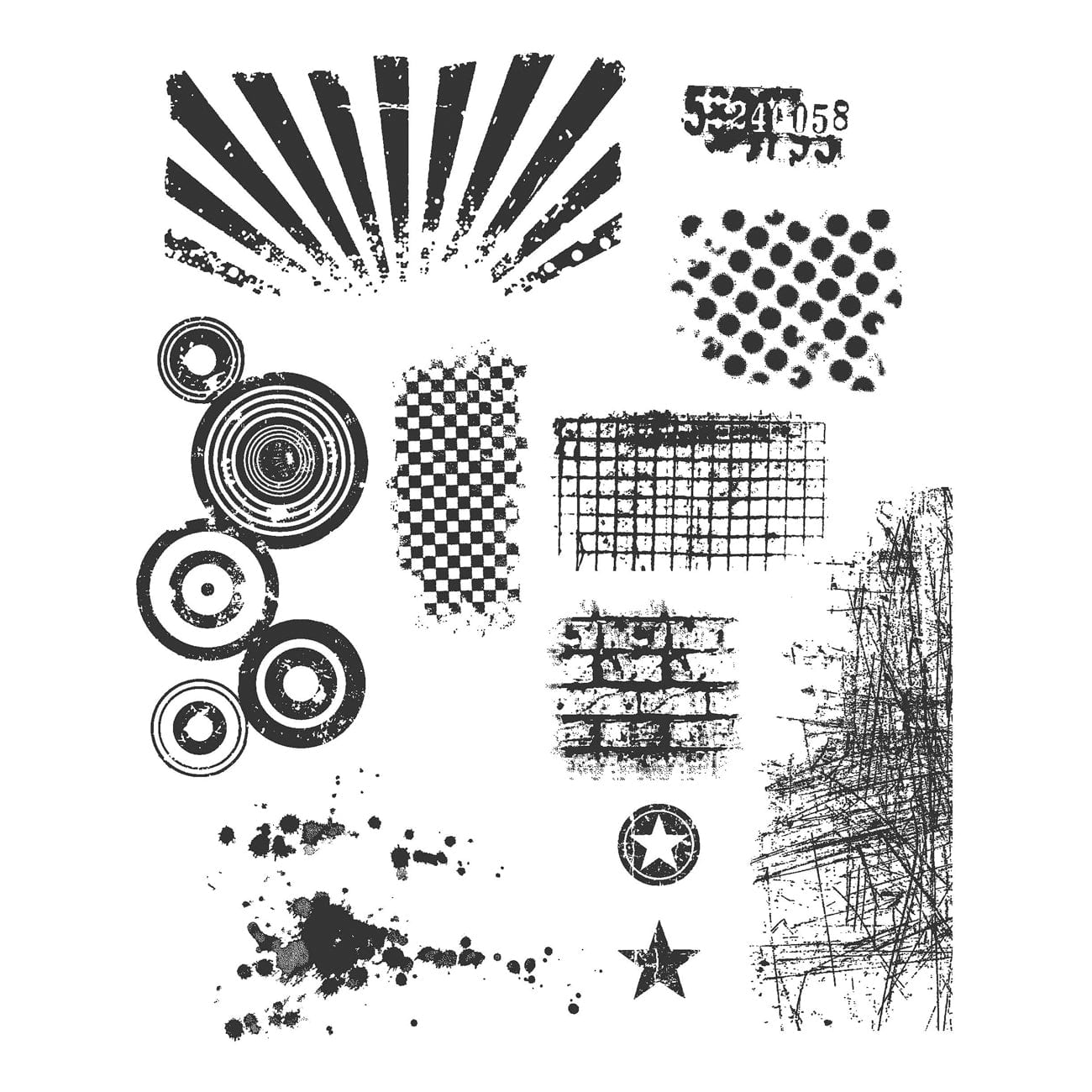 Tim Holtz Cling Stamps - Backgrounds & Textures