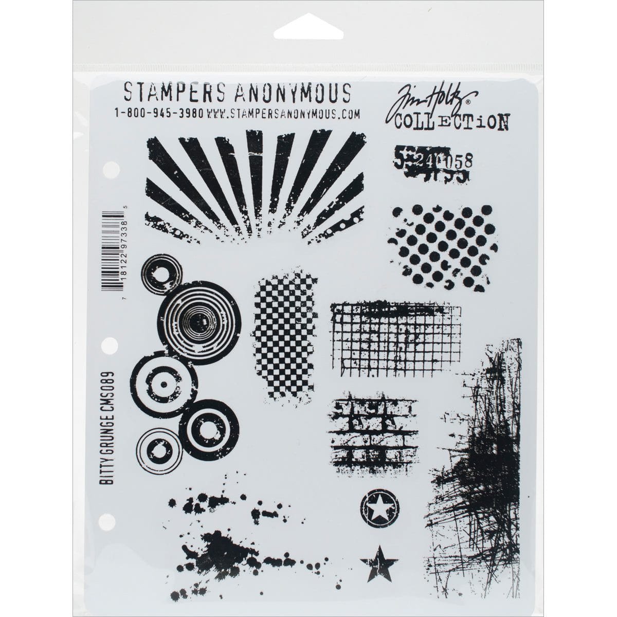 Tim Holtz Cling Stamps - Backgrounds & Textures