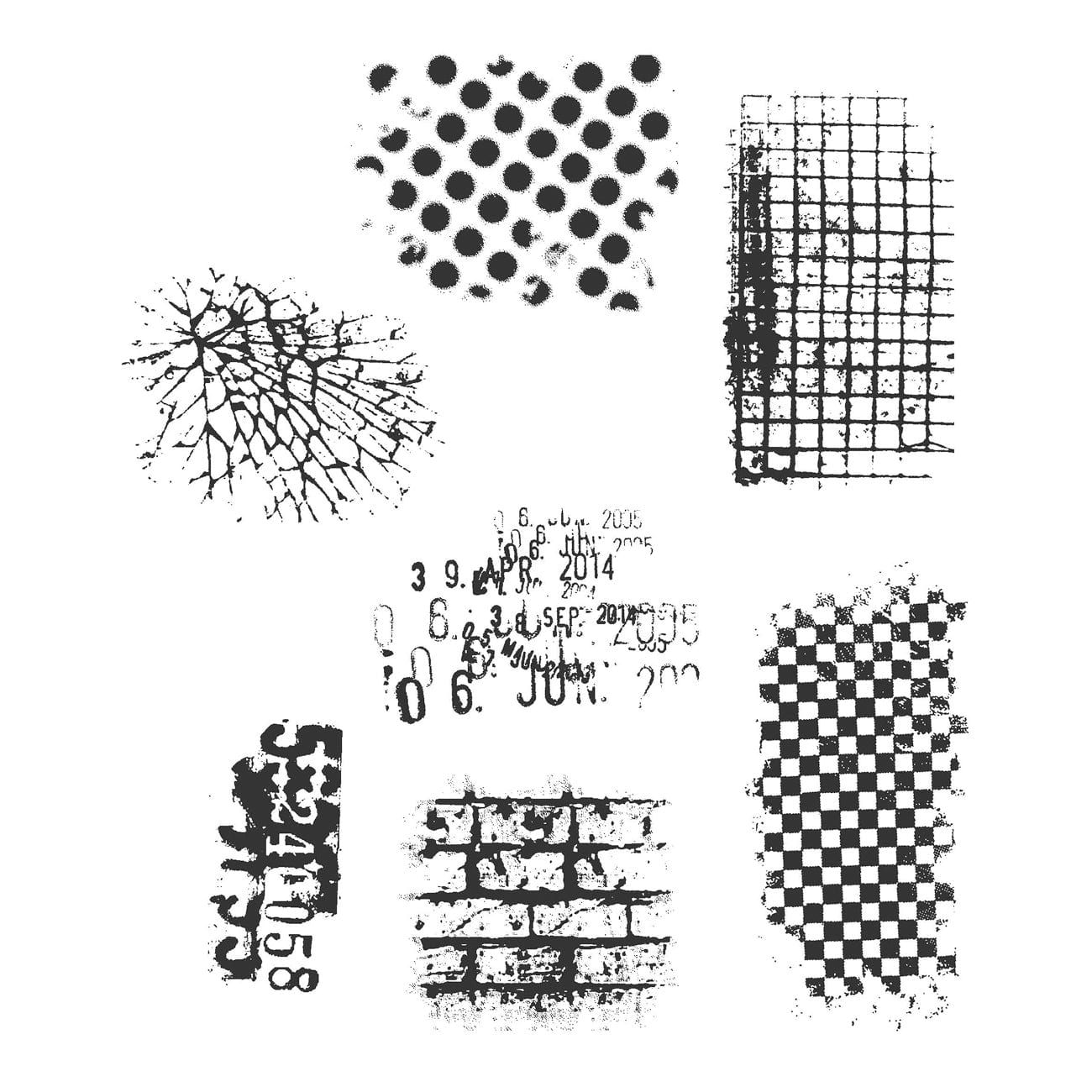 Tim Holtz Cling Stamps - Backgrounds & Textures