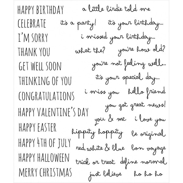 Tim Holtz Cling Stamps - Sentiments & Phrases