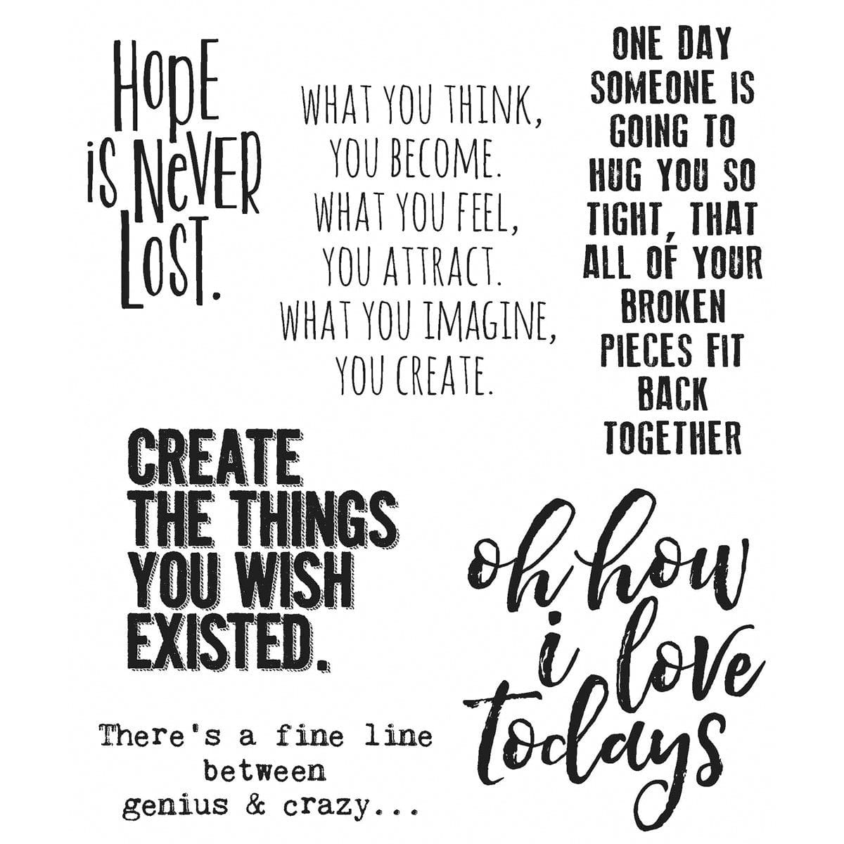 Tim Holtz Cling Stamps - Sentiments & Phrases