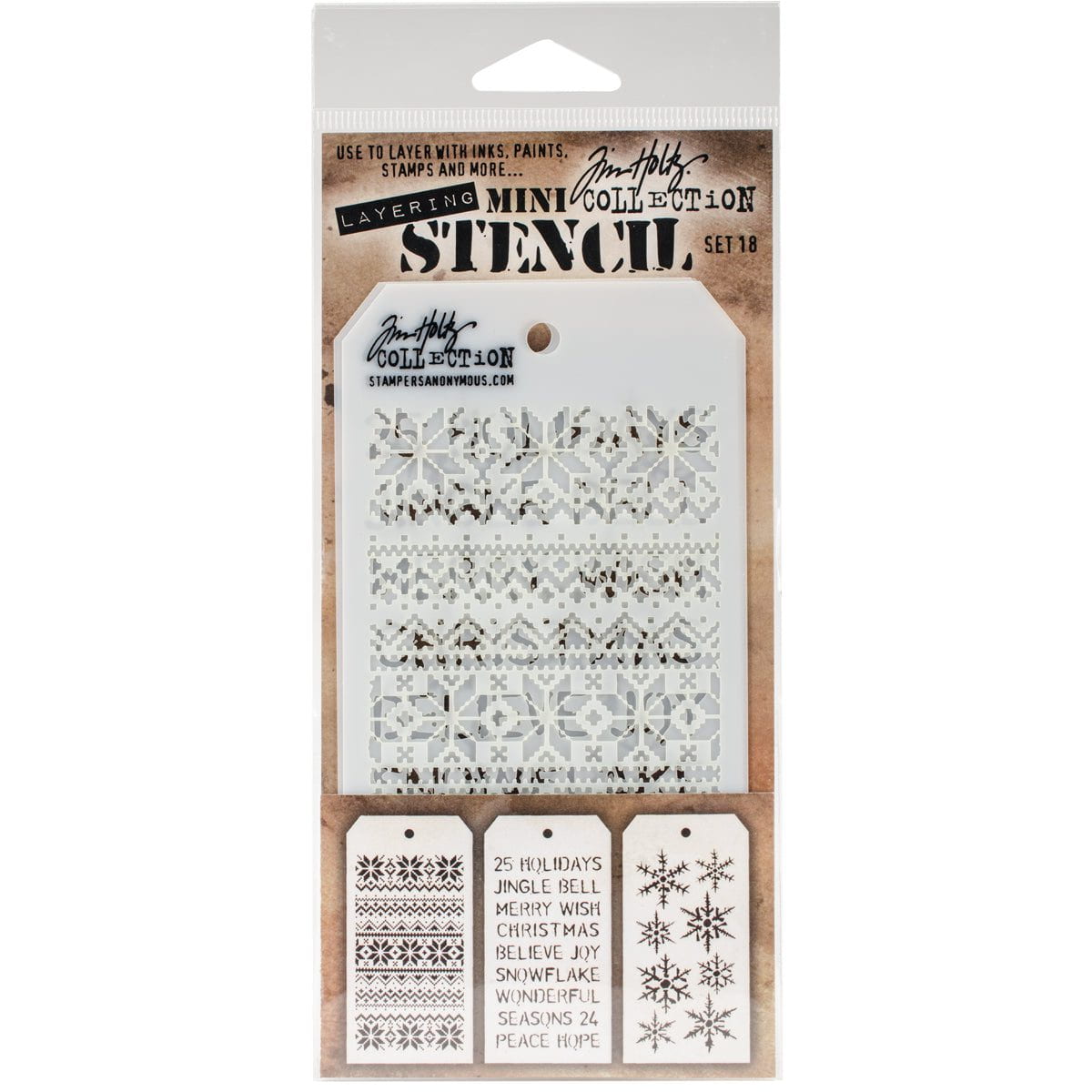 Tim Holtz Mini Layered Christmas Stencil Sets from Stampers Anonymous