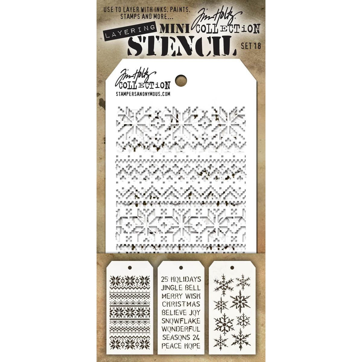 Tim Holtz Mini Layered Christmas Stencil Sets from Stampers Anonymous
