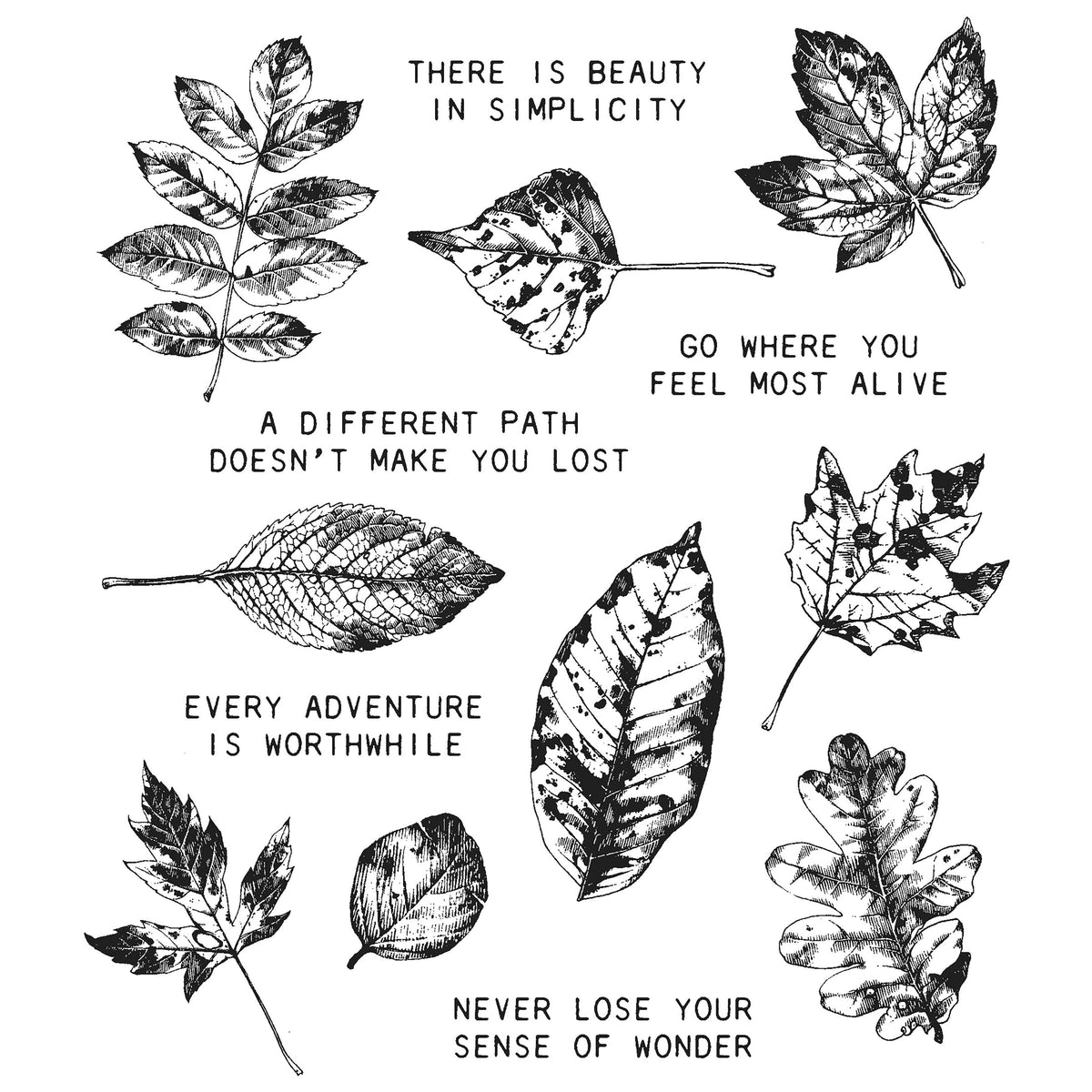 Tim Holtz Cling Stamps - Flowers, Leaves & Botanicals