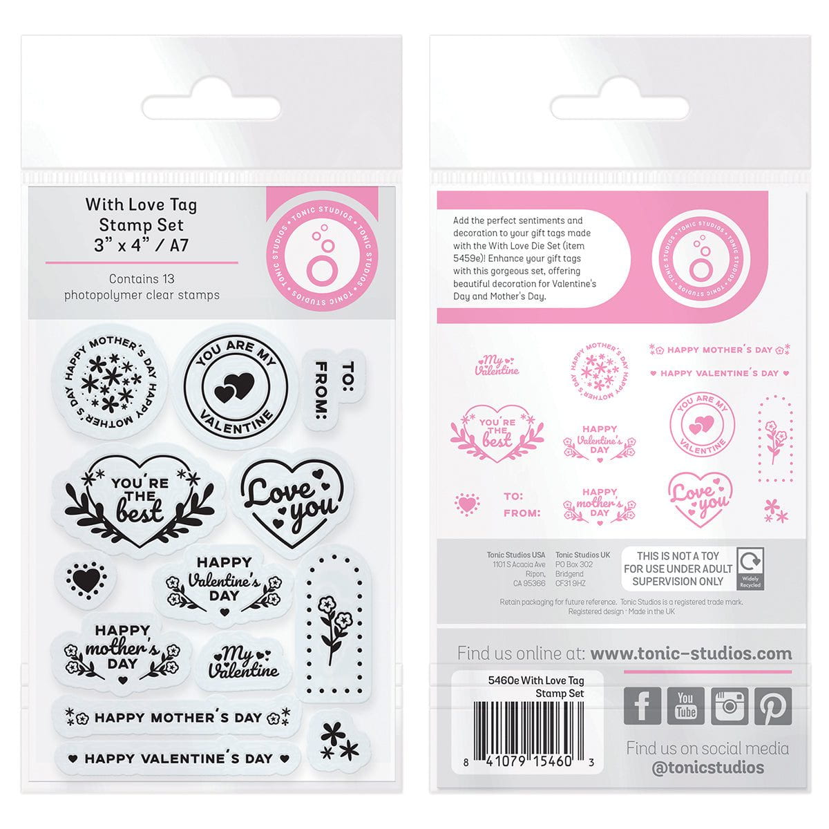 Tonic Studios Mother's Day & Valentine Day Tag Die & Stamp Set - BF23-05