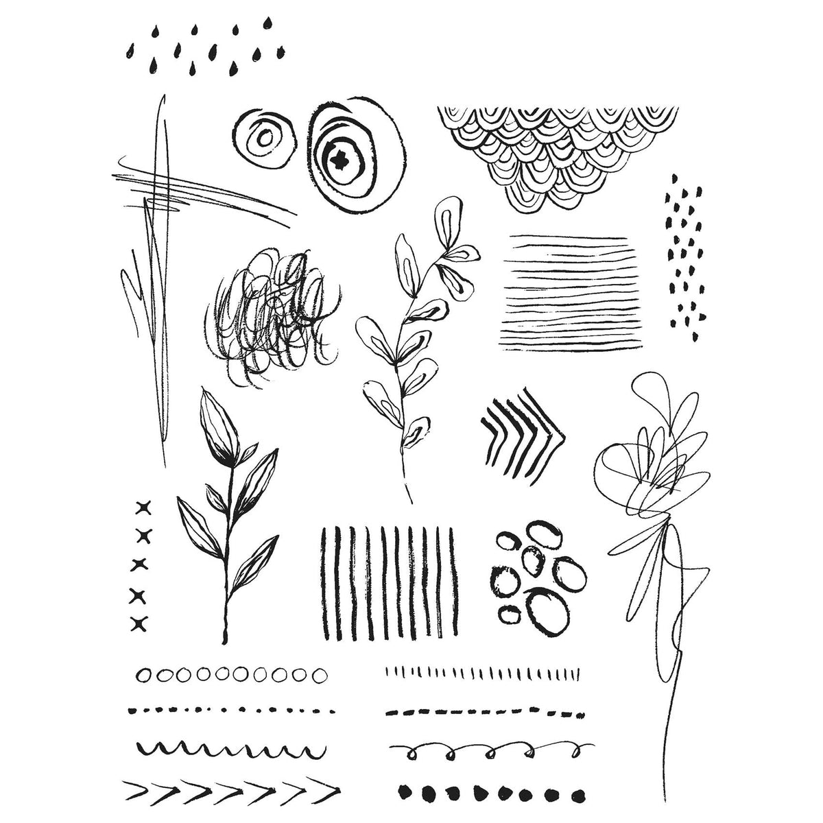 Tim Holtz Cling Stamps - Flowers, Leaves & Botanicals
