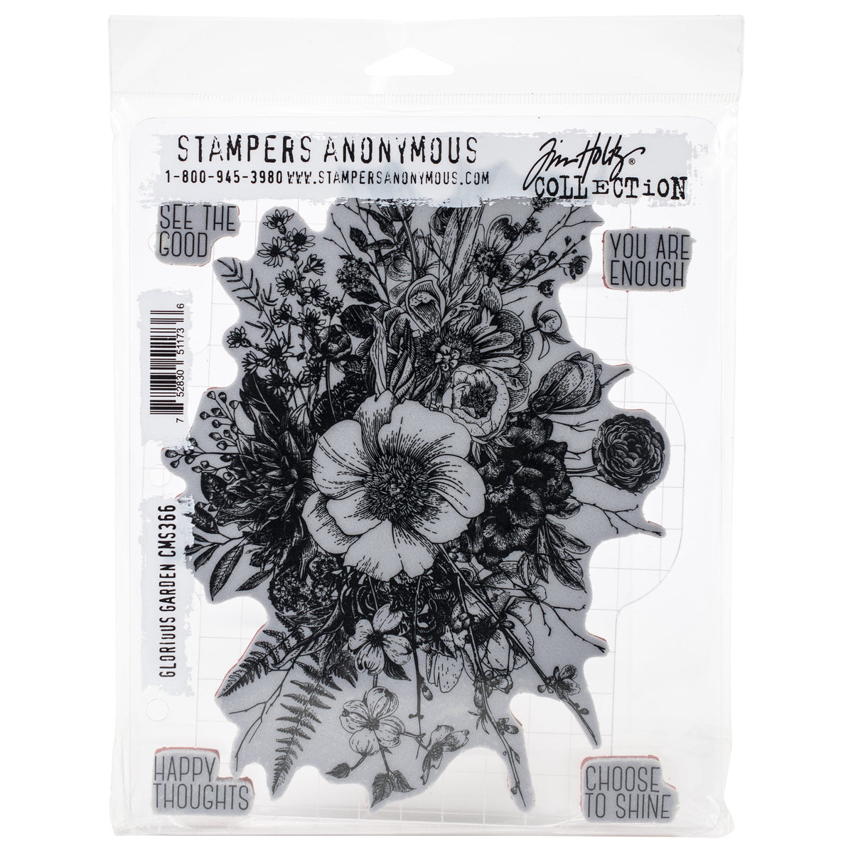Tim Holtz Cling Stamps - Flowers, Leaves & Botanicals