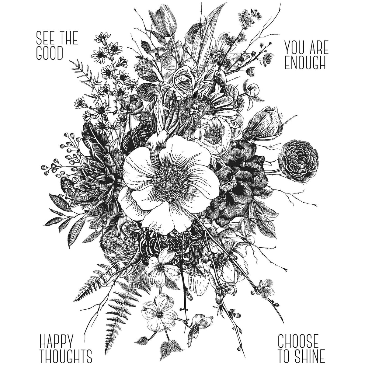 Tim Holtz Cling Stamps - Flowers, Leaves & Botanicals