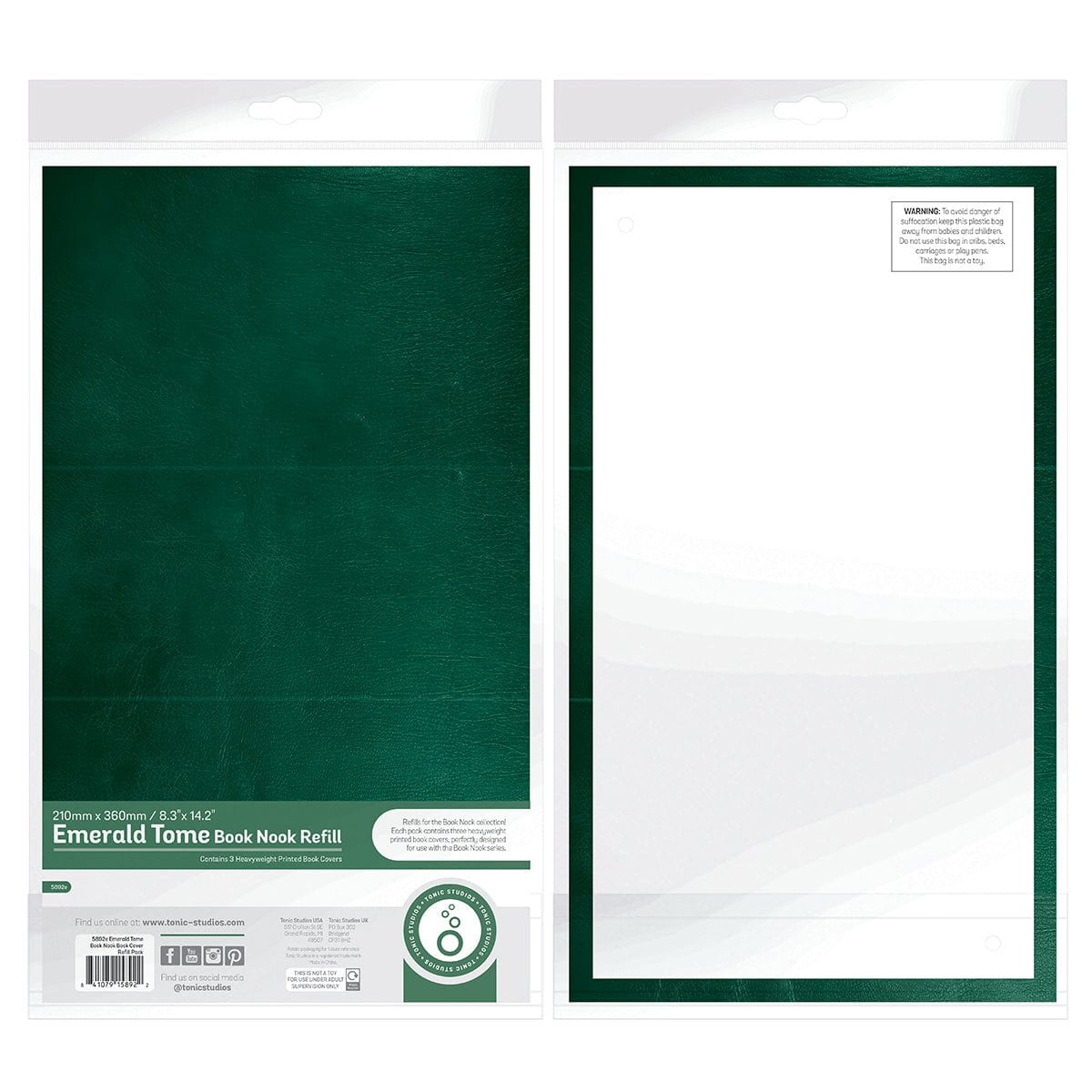 Book Nook Emerald Tome & Brown Book Cover Refill Bundle