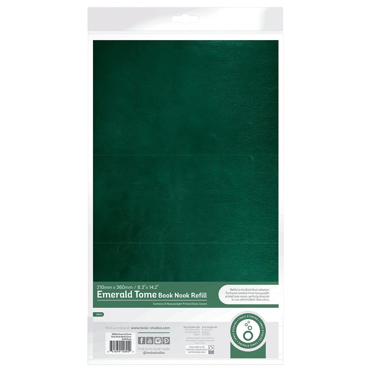 Book Nook Emerald Tome & Brown Book Cover Refill Bundle