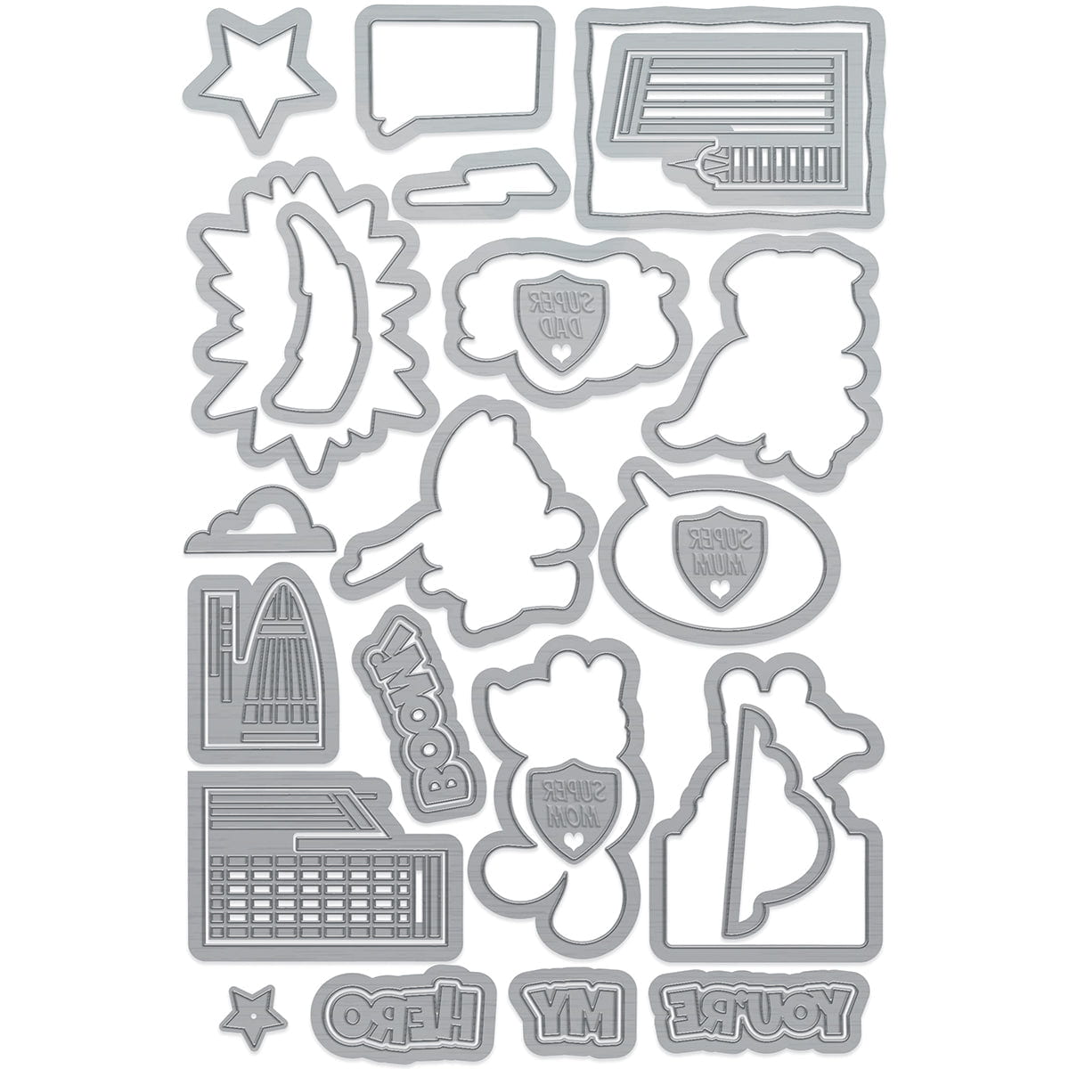 A Super Heroic Creative Collection - Die, Stamp & Stencil Set