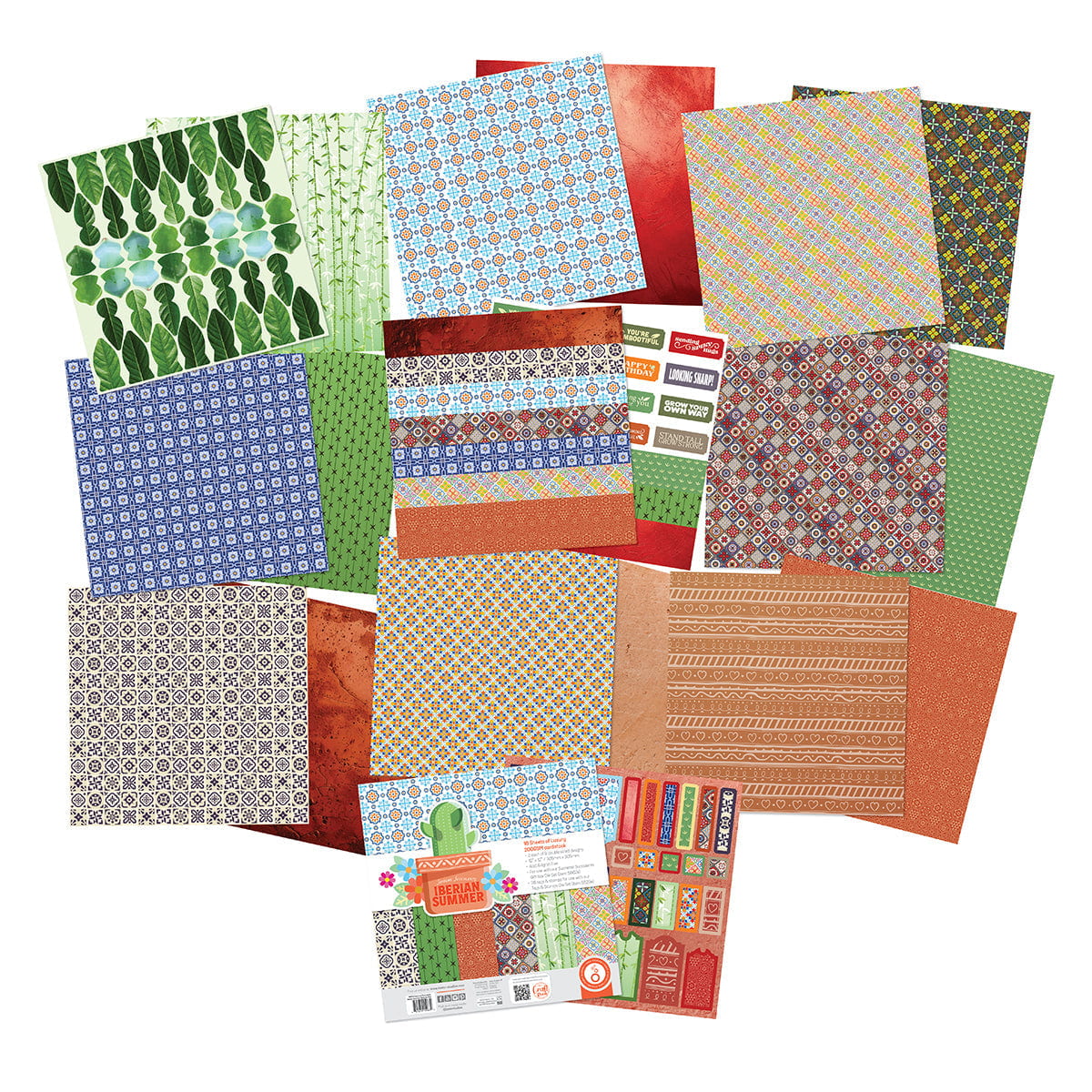 Supreme Succulents Iberian Summer 12" x 12" Patterned Paper Pad