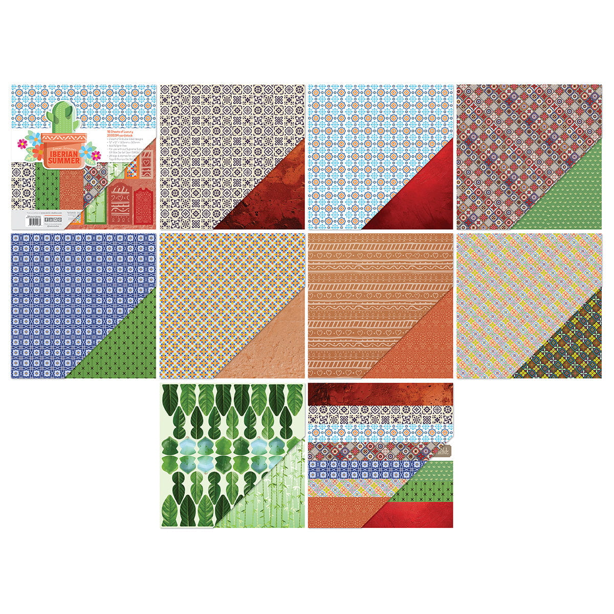 Supreme Succulents Iberian Summer 12" x 12" Patterned Paper Pad