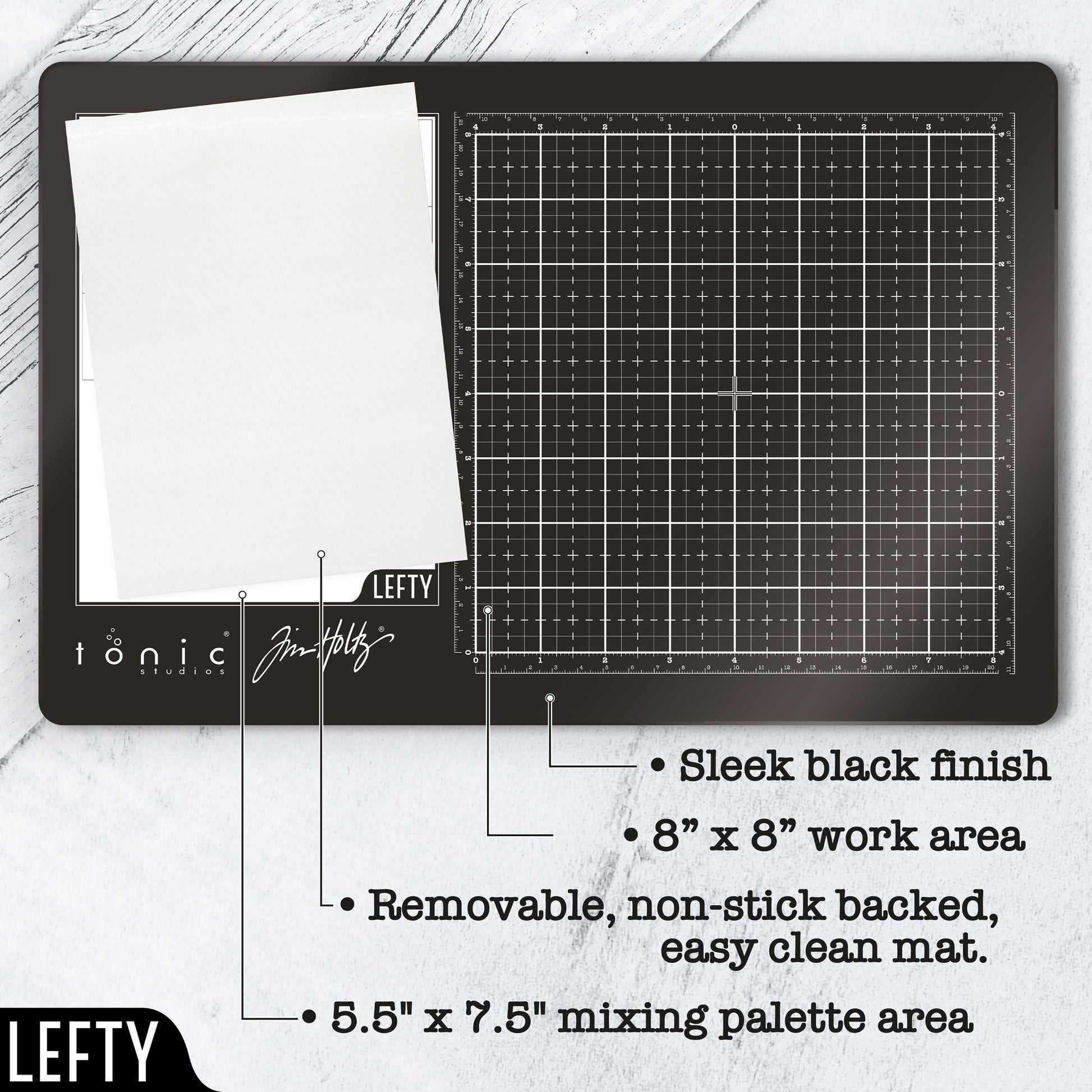 Tim Holtz Glass Media Mat with Mixing Palette Area