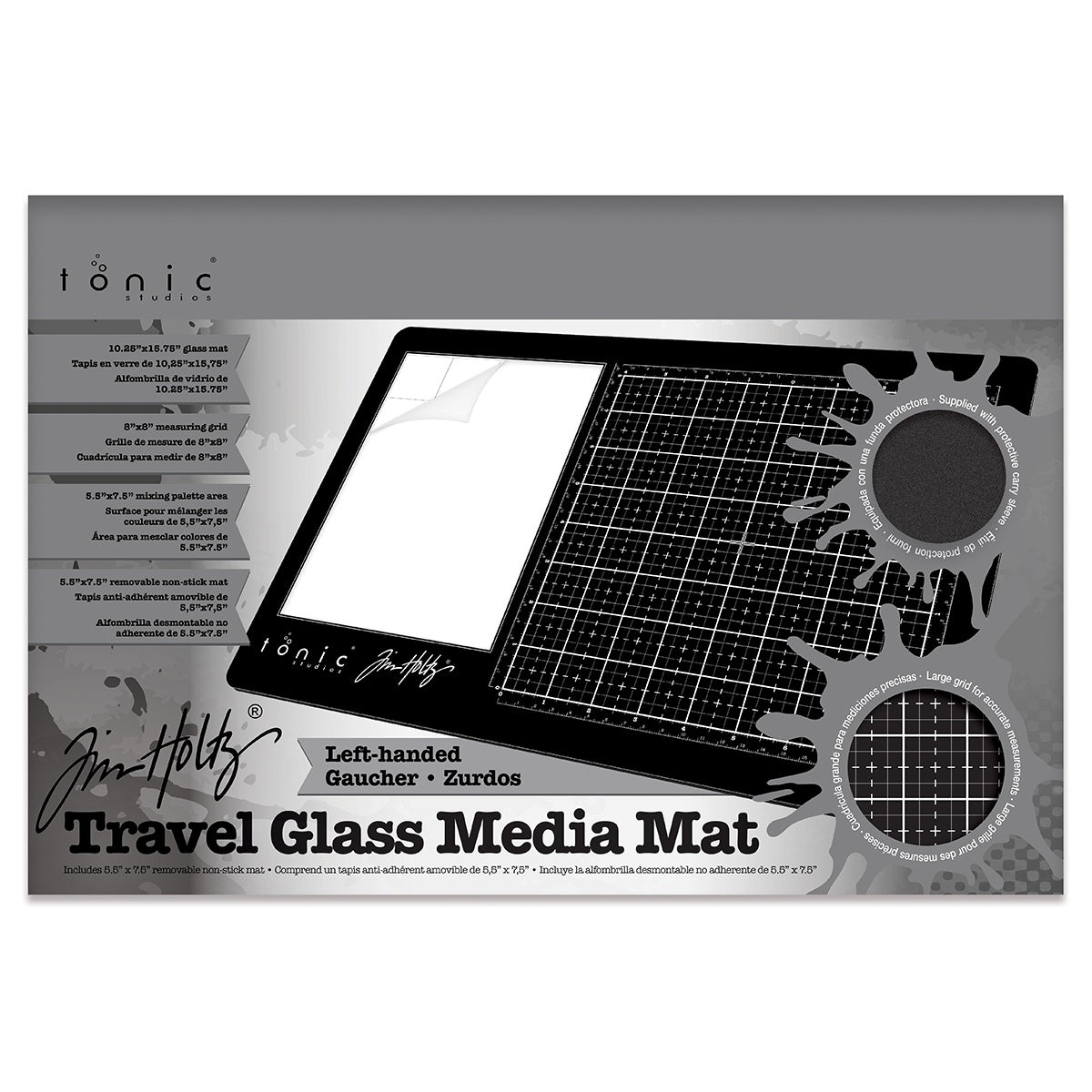 Tim Holtz Glass Media Mat with Mixing Palette Area