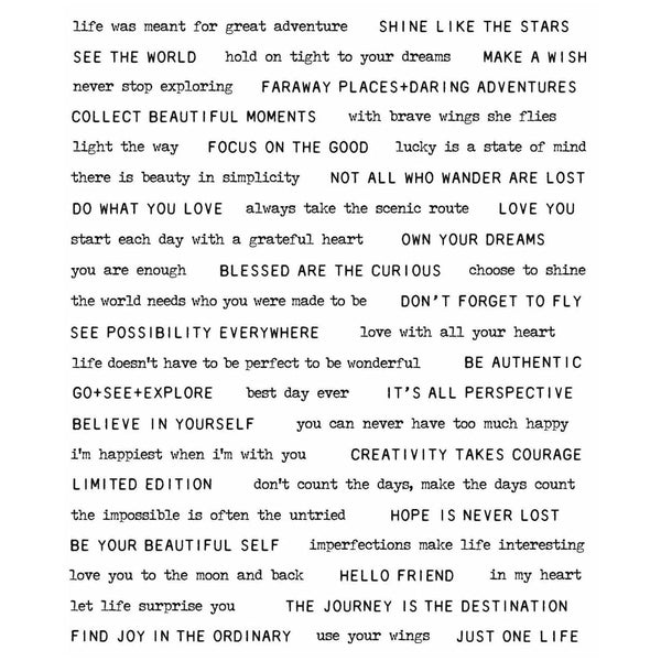 Tim Holtz Cling Stamps - Sentiments & Phrases